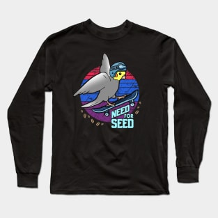 Need for Seed - skater Cockatiel doodle Long Sleeve T-Shirt